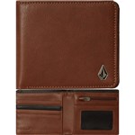 volcom wallet slim stone pu (brown) large