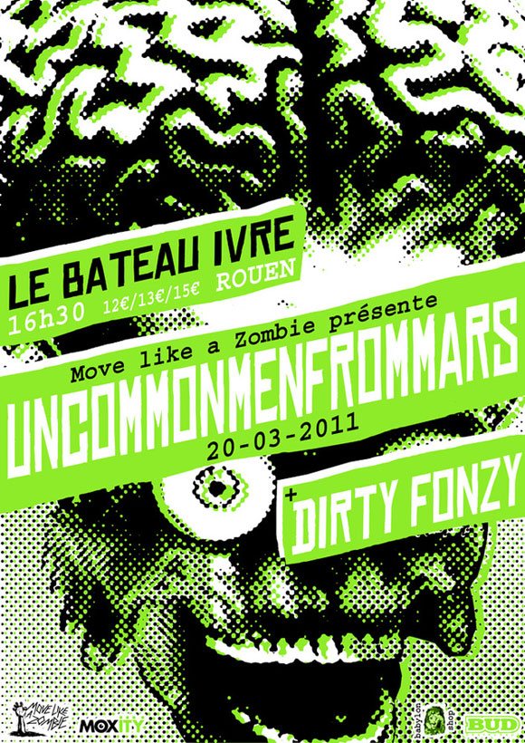 Uncommenmenfrommars et Dirty fonzy concert punk rock hardcore rouen Le Bateau Ivre dimanche 20 mars 2011
