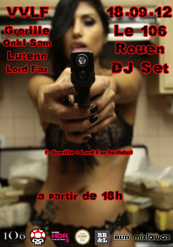 VVLF soirée DJ set hip hop rap electro Le 106 Rouen mardi 18 septembre 2012