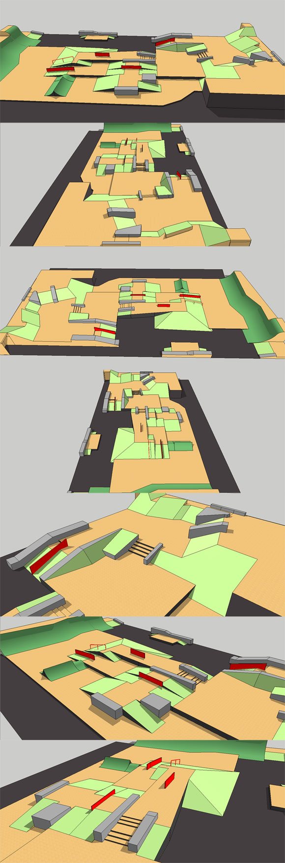 Plans 3D du Skatepark De Rouen