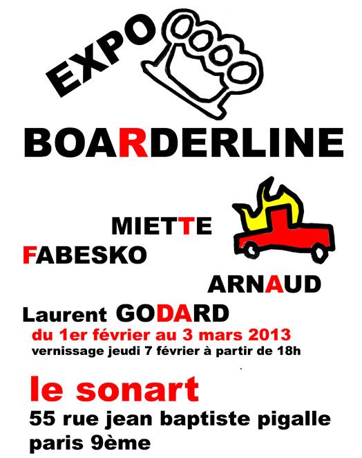 Vernissage Boarderline expo jeudi 7 février 2013 Le Sonart Paris