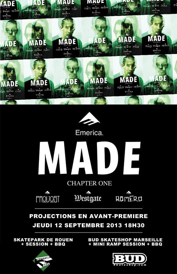 EMERICA avant-premières vidéo Made Chapter one jeudi 12 septembre 2013 Rouen Marseille