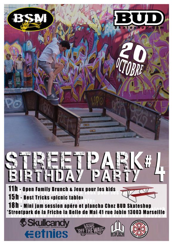 Streetpark Birthday Party #4 La Friche Marseille dimanche 20 octobre 2013