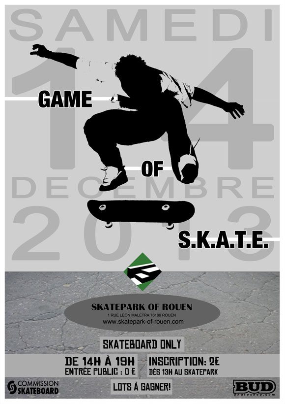 Game Of S.K.A.T.E. Skatepark Of Rouen samedi 14 décembre 2013
