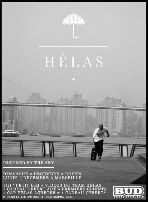 HELAS caps Inspired By The Sky le dimanche 8 décembre à Rouen et le lundi 9 décembre à Marseille