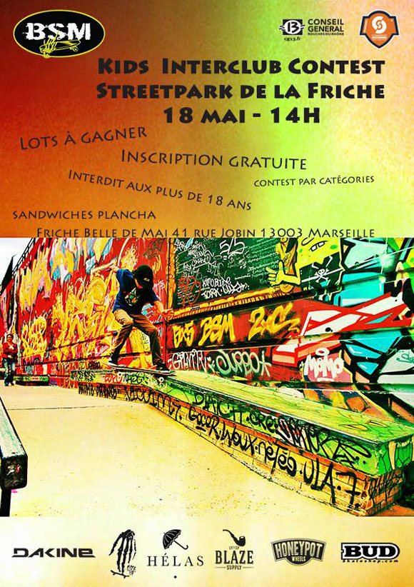 BSM Kids Interclub Contest au Streetpark De La Friche à Marseille dimanche 18 mai 2014