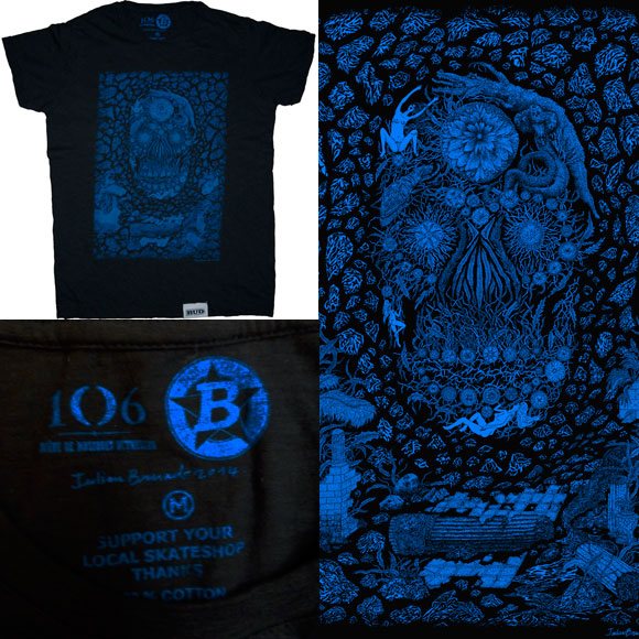 Le 106 x BUD SKATESHOP tee shirt Burn