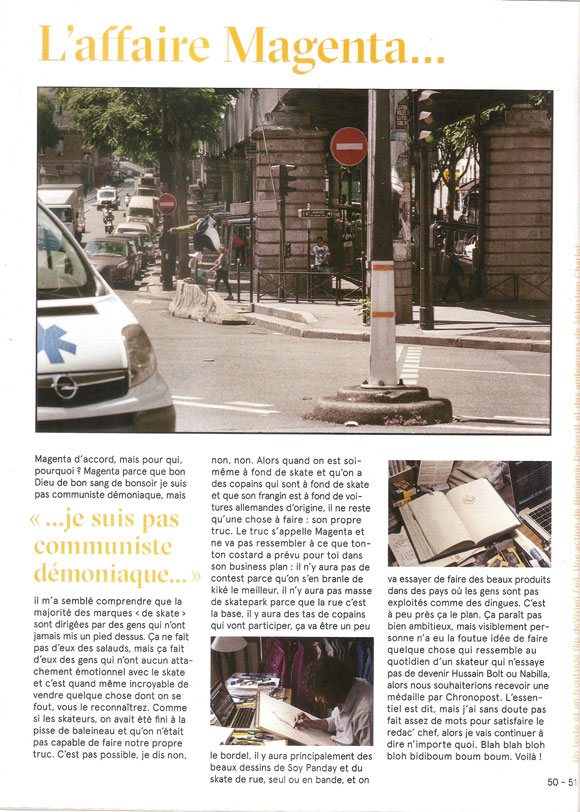 Vivien Feil Soy Panday MAGENTA SKATEBOARDS paru Sugar #185 août septembre 2017 Vivien Feil Soy Panday MAGENTA SKATEBOARDS paru Sugar #185 août septembre 2017