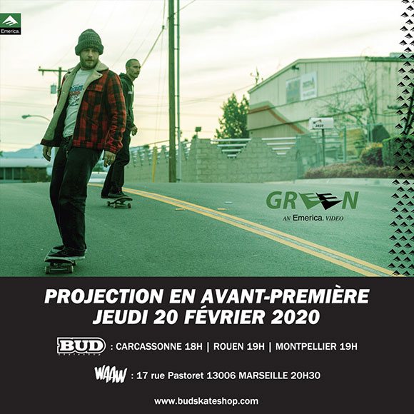 EMERICA Vidéo avant-première vidéo Green Marseille Rouen Montpellier Carcassonne jeudi 20 février 2020