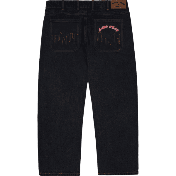 cash only pants denim logo (washed black)