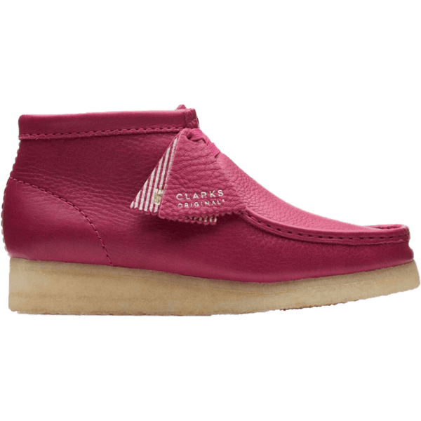 clarks shoes girls wallabee boot (berry/leather)