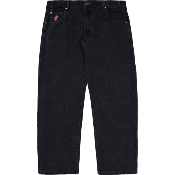 cash only pants denim logo (washed black)