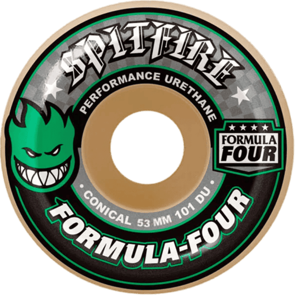 spitfire wheels formula four conical (green print) 101a 53mm