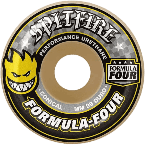 spitfire wheels formula four conical (yellow print) 99a 56mm