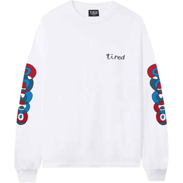 tired tee shirt long sleeves wobbles (white)