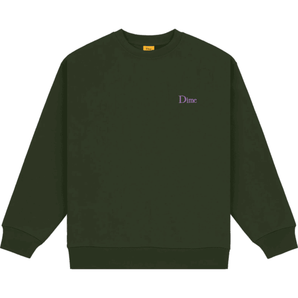 dime sweatshirt crew classic small logo (forest green)