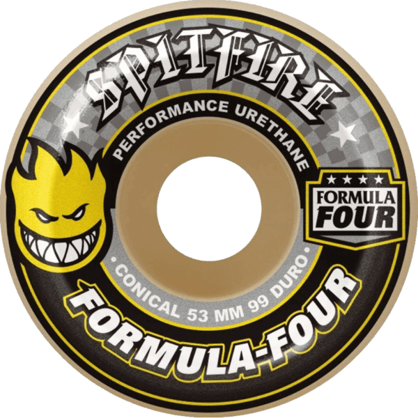 spitfire wheels formula four conical (yellow print) 99a 53mm