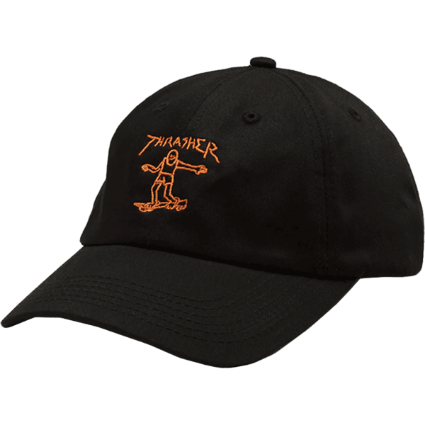 thrasher cap baseball polo gonz old timer (black/orange)