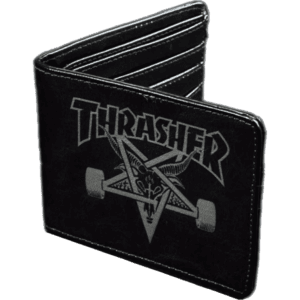 thrasher wallet leather skate goat (black)