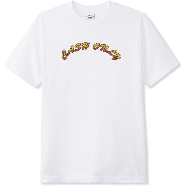 cash only tee shirt logo (white)