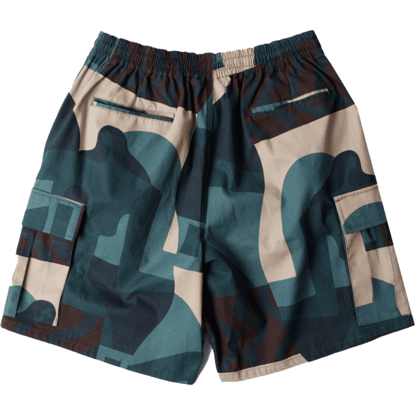 parra short cargo distorted camo (green)