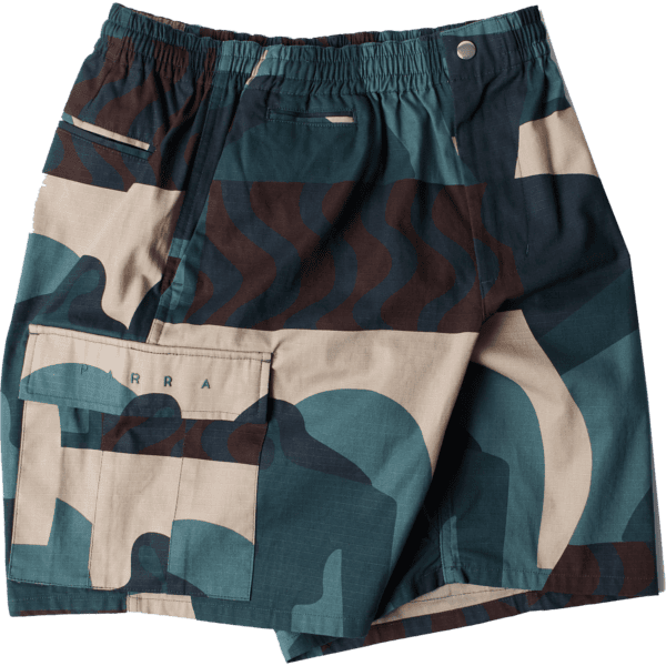 parra short cargo distorted camo (green)