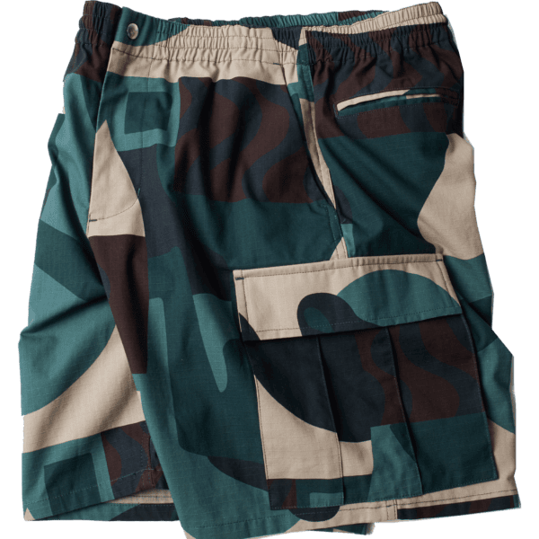 parra short cargo distorted camo (green)