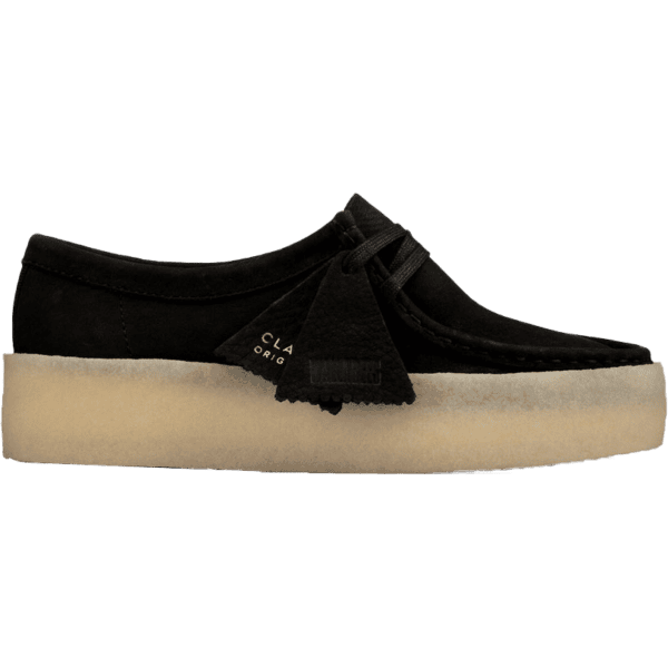 clarks shoes girls wallabee cup (black/nubuck)
