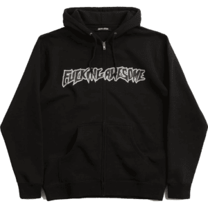 fucking awesome sweatshirt hooded zip stamp logo (black)
