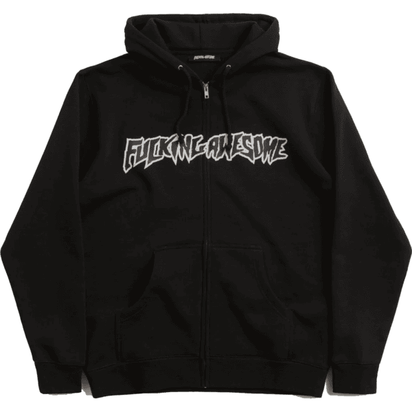 fucking awesome sweatshirt hooded zip stamp logo (black)