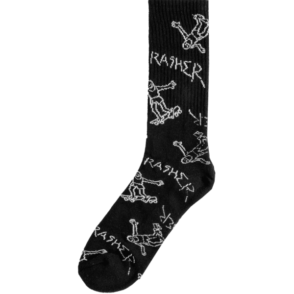 thrasher socks gonz logo (black/white)