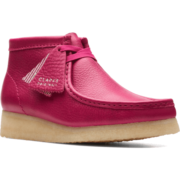 clarks shoes girls wallabee boot (berry/leather)