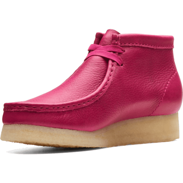 clarks shoes girls wallabee boot (berry/leather)