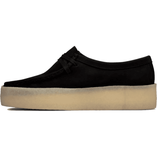 clarks shoes girls wallabee cup (black/nubuck)