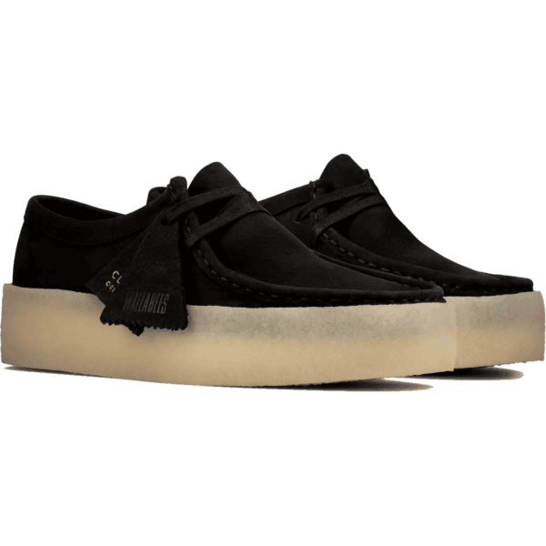 clarks shoes girls wallabee cup (black/nubuck)