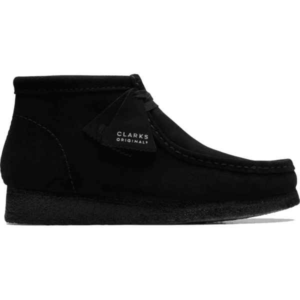 clarks shoes wallabee boot (black/suede)