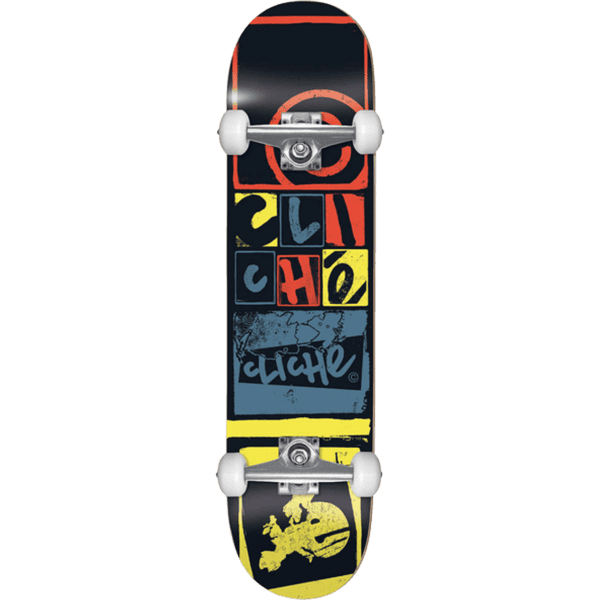 cliché skateboard complete letter press (black) 8