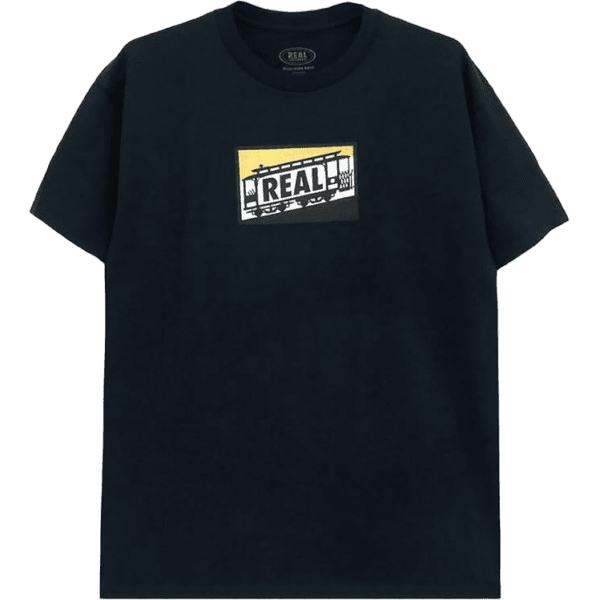 real tee shirt cable car (black/gold)