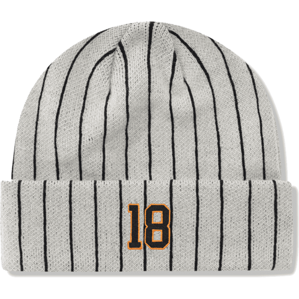 cash only beanie pinstripe (light grey)