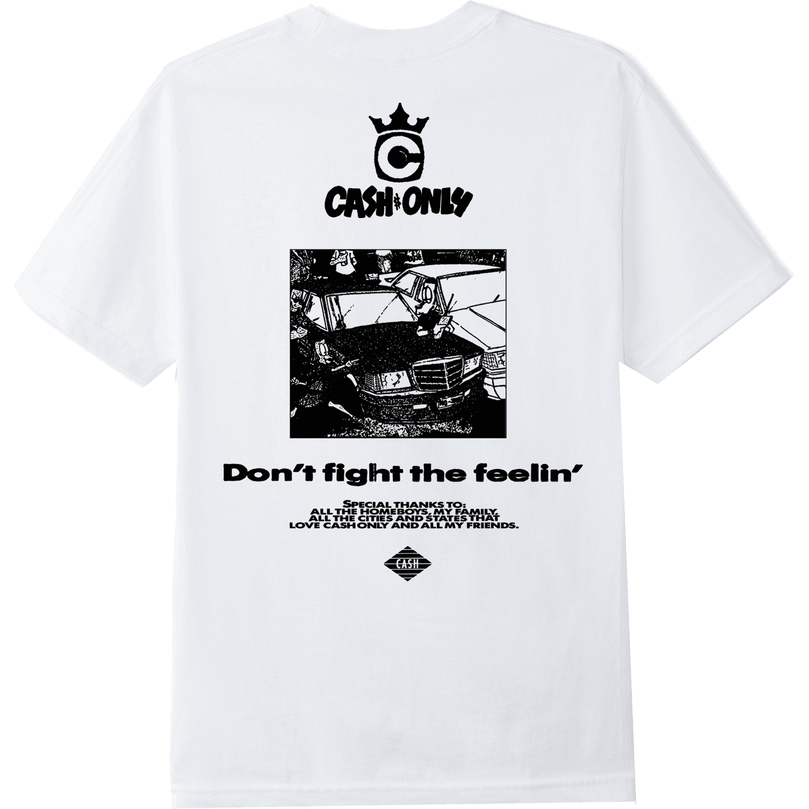 Shop cash only tee shirt boulevard (white) online | BUD Skateshop