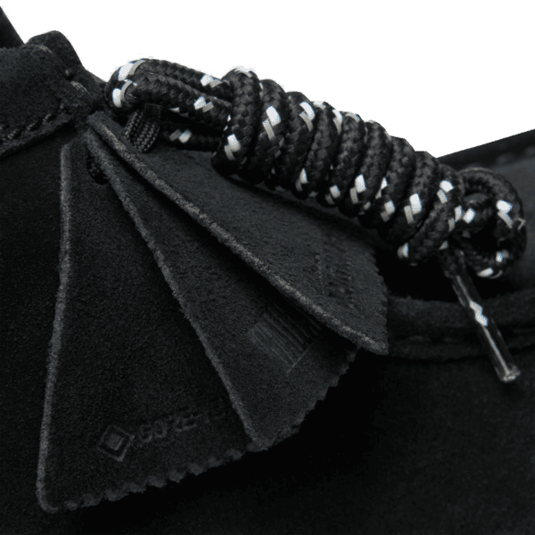 clarks shoes wallabee boot gore-tex (black/suede)