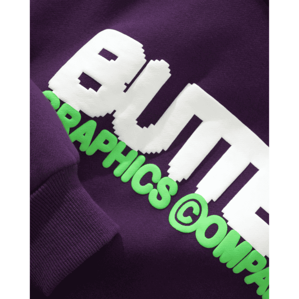 butter goods sweatshirt hood program (eggplant)