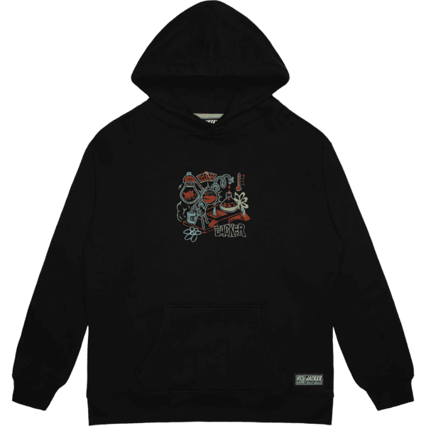 jacker sweatshirt hood distillery (black)