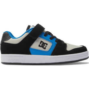 dc shoes kids manteca 4 elastic lace (black/blue/grey) dc shoes kids manteca 4 elastic lace (black/blue/grey)