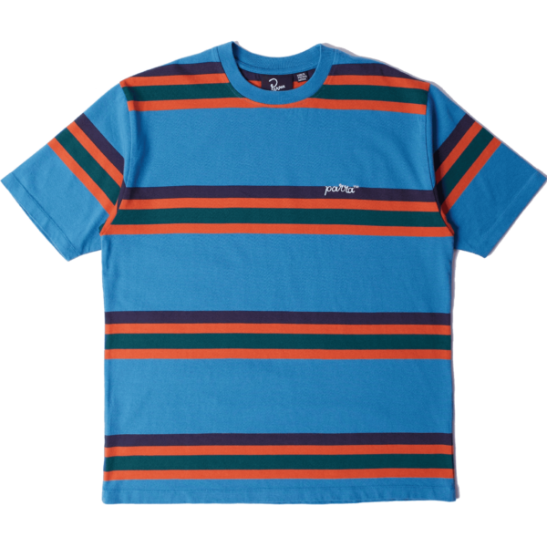 parra tee shirt script striped (blue)