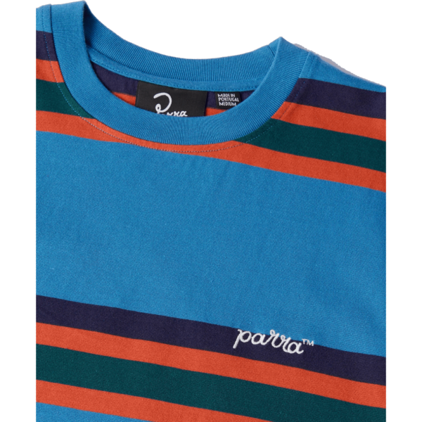 parra tee shirt script striped (blue)