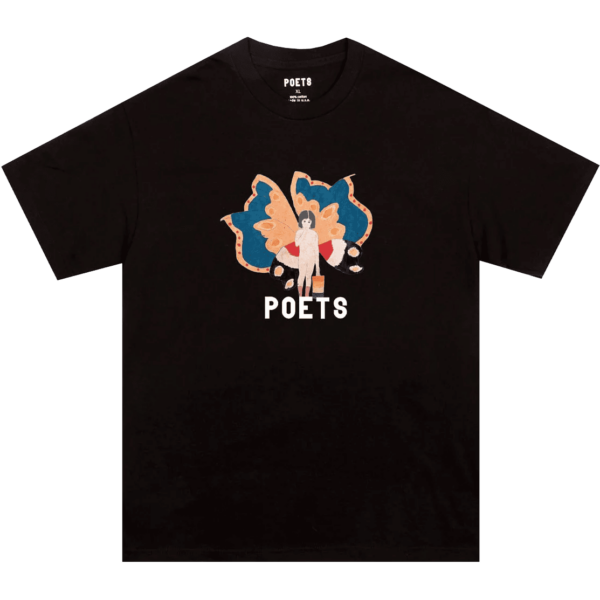 poets tee shirt butterfly girl (black)
