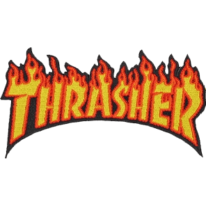 thrasher patch flame logo