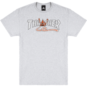 thrasher tee shirt toy machine pyramid (ash grey)