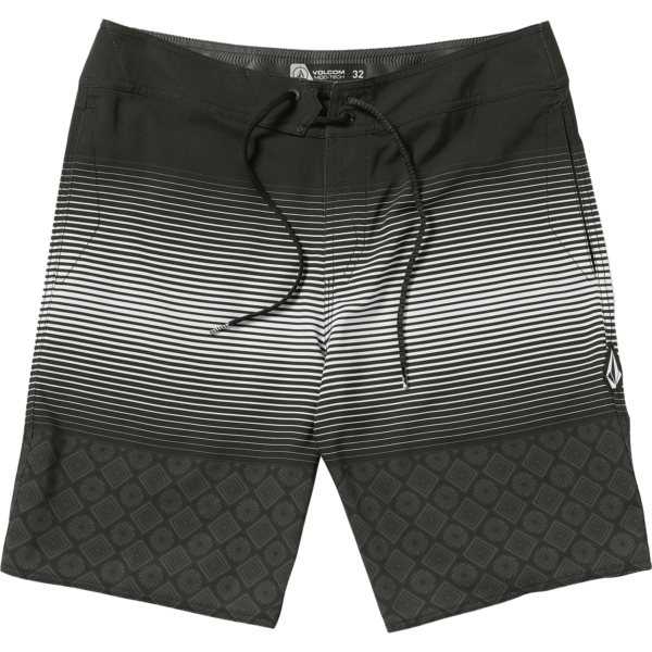 volcom short boardshort trunk lido stripe mod 20 (black)